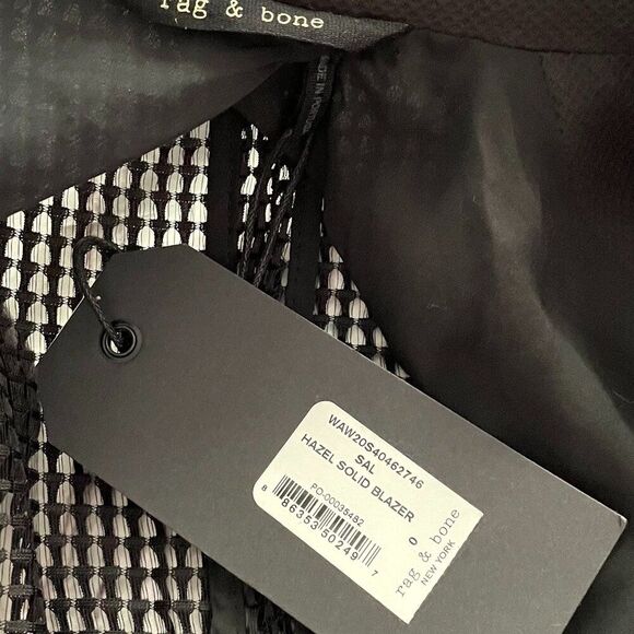 rag & bone Edgy Black Mesh Back Blazer Statement Structured Modern Power Suiting - Picture 9 of 15